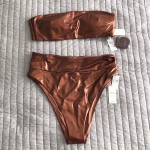 Bronze Metallic Aerie Bikini Set